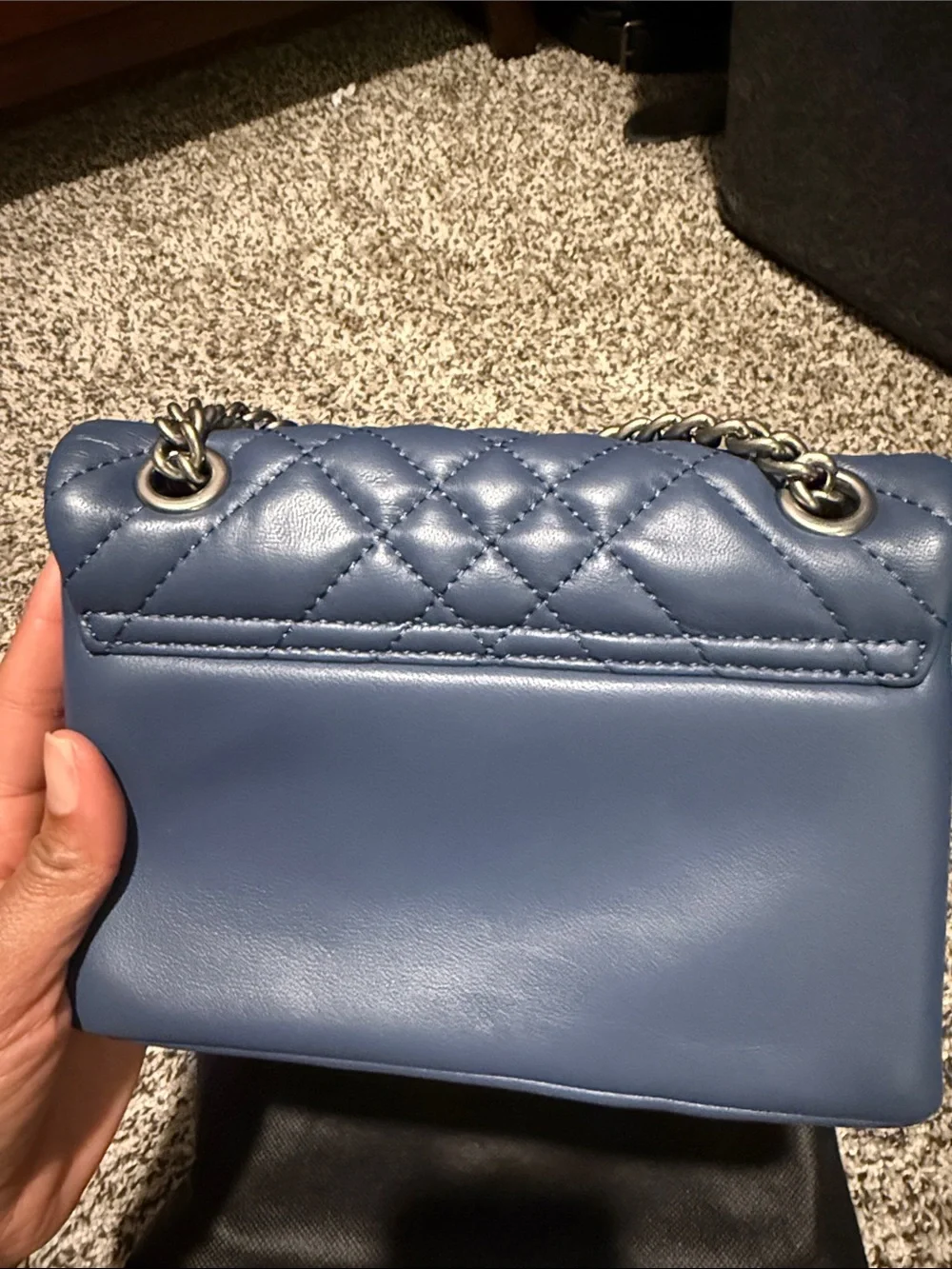 Kurt Geiger Periwinkle Quilted Leather Shoulder Bag with Padlock - Picture 5 of 8